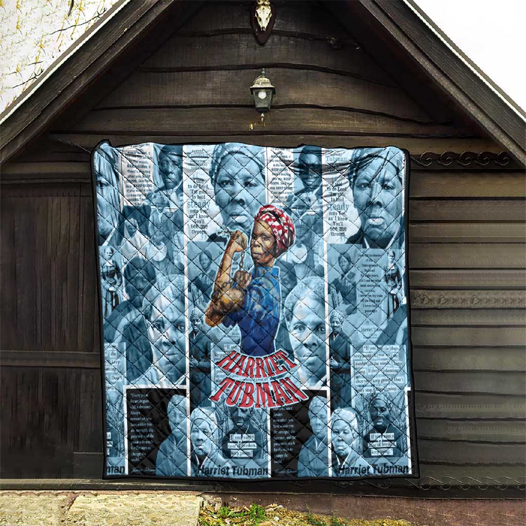 Harriet Tubman Quilt Newspaper Collage Design We Out Quote Strong Woman Tribute Underground Railroad Legacy - African Pride