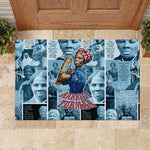 Harriet Tubman Rubber Doormat Newspaper Collage Design We Out Quote Strong Woman Tribute Underground Railroad Legacy - African Pride