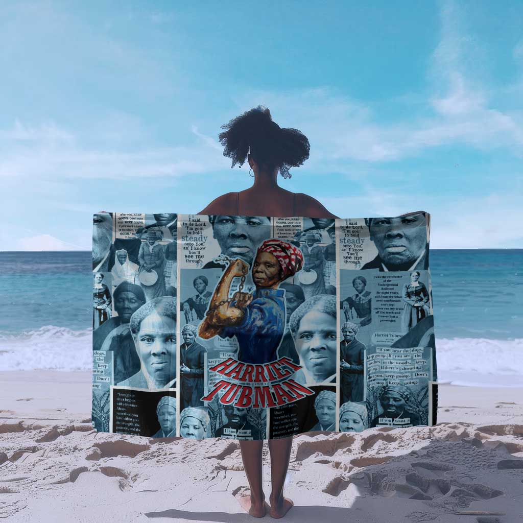 Harriet Tubman Sarong Newspaper Collage Design We Out Quote Strong Woman Tribute Underground Railroad Legacy - African Pride