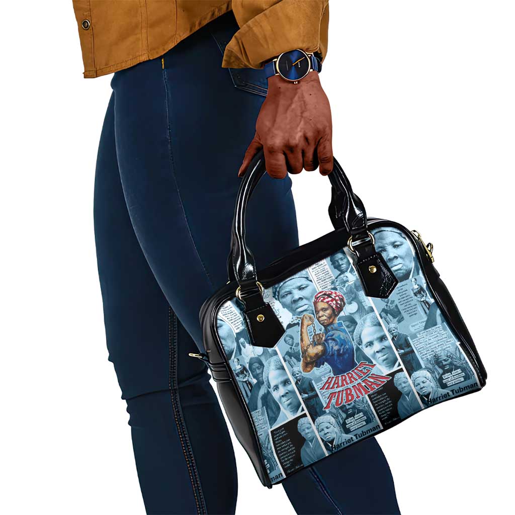 Harriet Tubman Shoulder Handbag Newspaper Collage Design We Out Quote Strong Woman Tribute Underground Railroad Legacy - African Pride