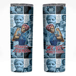 Harriet Tubman Skinny Tumbler Newspaper Collage Design We Out Quote Strong Woman Tribute Underground Railroad Legacy - African Pride