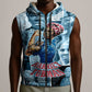 Harriet Tubman Sleeveless Zip Hoodie Newspaper Collage Design We Out Quote Strong Woman Tribute Underground Railroad Legacy - African Pride