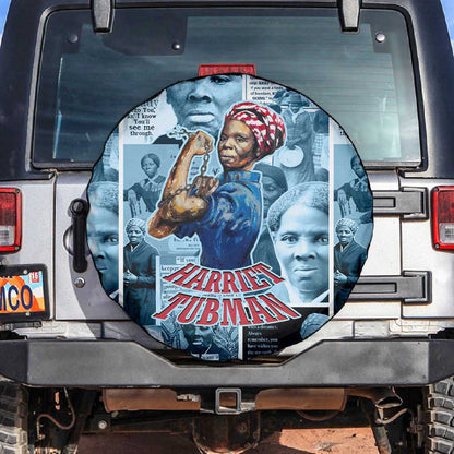 Harriet Tubman Spare Tire Cover Newspaper Collage Design We Out Quote Strong Woman Tribute Underground Railroad Legacy - African Pride