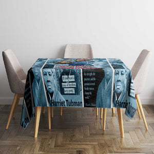 Harriet Tubman Tablecloth Newspaper Collage Design We Out Quote Strong Woman Tribute Underground Railroad Legacy - African Pride