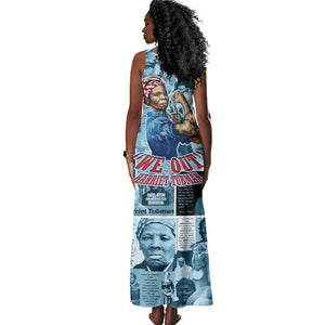 Harriet Tubman Tank Maxi Dress Newspaper Collage Design We Out Quote Strong Woman Tribute Underground Railroad Legacy - African Pride