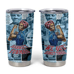 Harriet Tubman Tumbler Cup Newspaper Collage Design We Out Quote Strong Woman Tribute Underground Railroad Legacy - African Pride