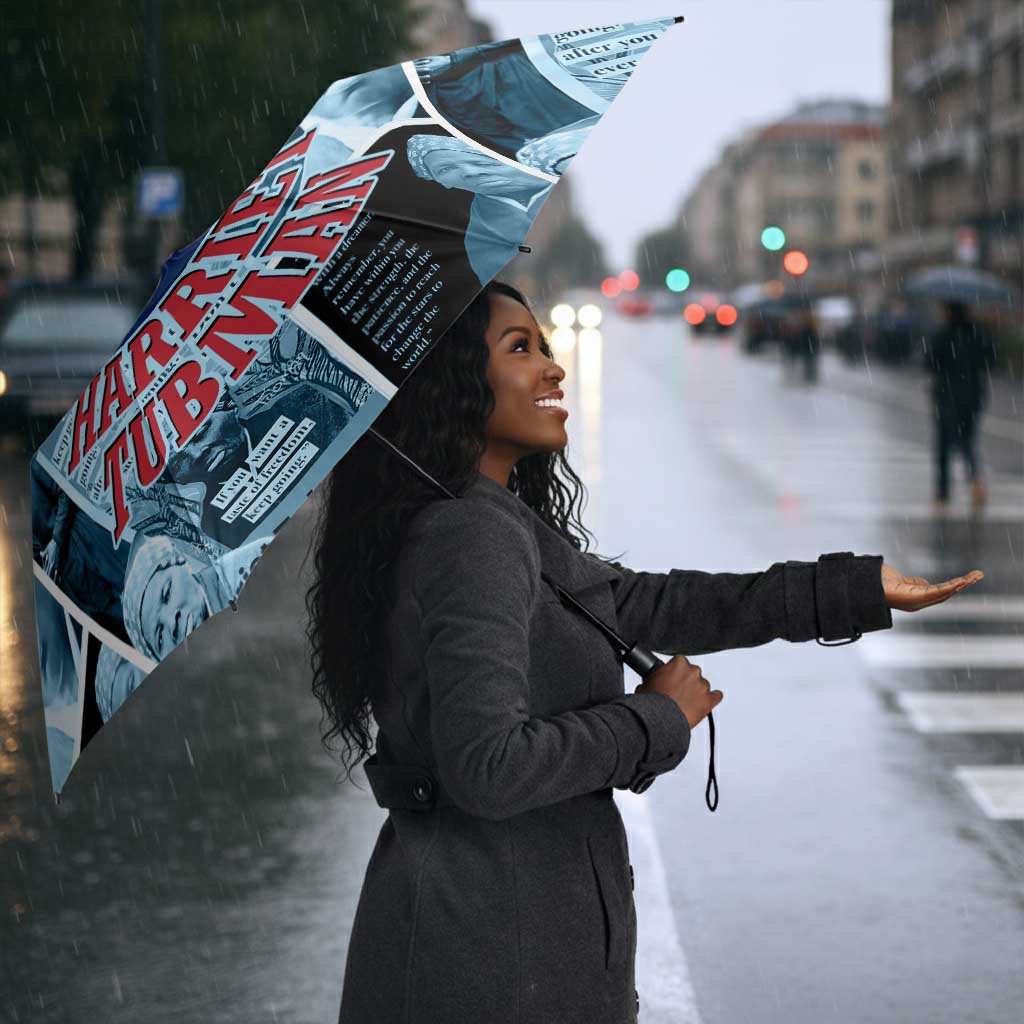 Harriet Tubman Umbrella Newspaper Collage Design We Out Quote Strong Woman Tribute Underground Railroad Legacy - African Pride