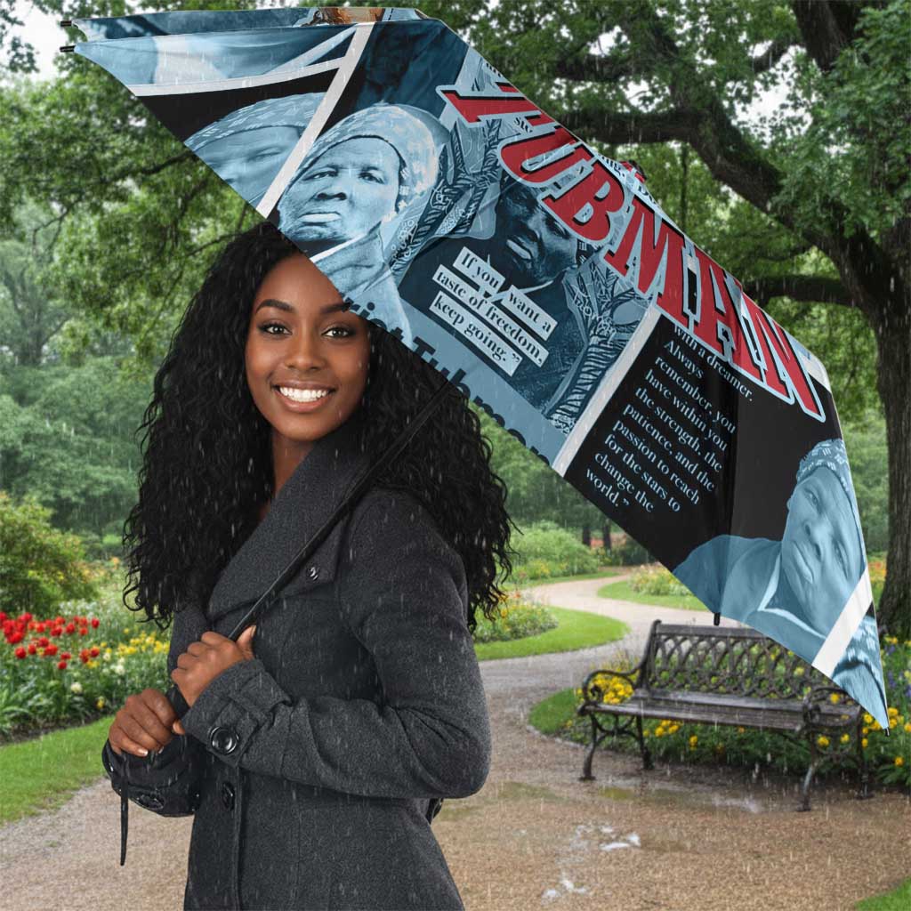 Harriet Tubman Umbrella Newspaper Collage Design We Out Quote Strong Woman Tribute Underground Railroad Legacy - African Pride