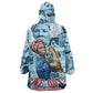 Harriet Tubman Wearable Blanket Hoodie Newspaper Collage Design We Out Quote Strong Woman Tribute Underground Railroad Legacy - African Pride