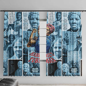 Harriet Tubman Window Curtain Newspaper Collage Design We Out Quote Strong Woman Tribute Underground Railroad Legacy - African Pride