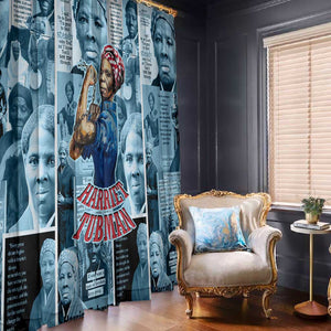 Harriet Tubman Window Curtain Newspaper Collage Design We Out Quote Strong Woman Tribute Underground Railroad Legacy - African Pride