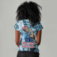 Harriet Tubman Women V-Neck T-Shirt Newspaper Collage Design We Out Quote Strong Woman Tribute Underground Railroad Legacy TS04
