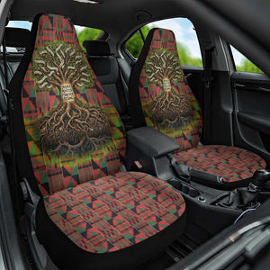 Black Heritage Tree Car Seat Cover African Root Black History Kente Pattern