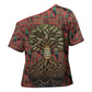 Black Heritage Tree Cross Shoulder Shirt African Root Black History Kente Pattern
