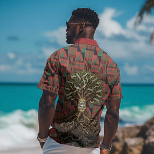 Black Heritage Tree Hawaiian Shirt African Root Black History Kente Pattern
