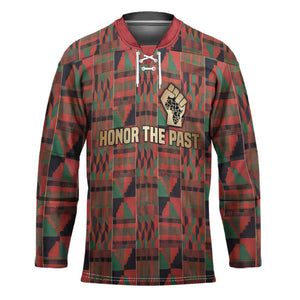Black Heritage Tree Hockey Jersey African Root Black History Kente Pattern