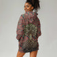 Black Heritage Tree Hoodie Dress African Root Black History Kente Pattern