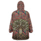 Black Heritage Tree Kid Wearable Blanket Hoodie African Root Black History Kente Pattern