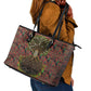 Black Heritage Tree Leather Tote Bag African Root Black History Kente Pattern