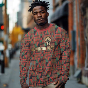 Black Heritage Tree Long Sleeve Shirt African Root Black History Kente Pattern