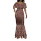 Black Heritage Tree Mermaid Dress African Root Black History Kente Pattern