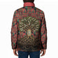 Black Heritage Tree Padded Jacket African Root Black History Kente Pattern