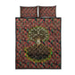 Black Heritage Tree Quilt Bed Set African Root Black History Kente Pattern