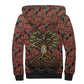 Black Heritage Tree Sherpa Hoodie African Root Black History Kente Pattern