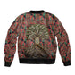 Black Heritage Tree Sleeve Zip Bomber Jacket African Root Black History Kente Pattern