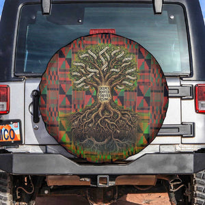 Black Heritage Tree Spare Tire Cover African Root Black History Kente Pattern