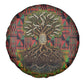 Black Heritage Tree Spare Tire Cover African Root Black History Kente Pattern