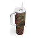 Black Heritage Tree Tumbler With Handle African Root Black History Kente Pattern