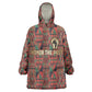 Black Heritage Tree Wearable Blanket Hoodie African Root Black History Kente Pattern