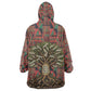 Black Heritage Tree Wearable Blanket Hoodie African Root Black History Kente Pattern