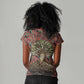 Black Heritage Tree Women V-Neck T-Shirt African Root Black History Kente Pattern
