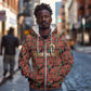 Black Heritage Tree Zip Hoodie African Root Black History Kente Pattern