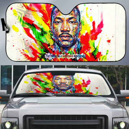 MLK Black Excellence Auto Sun Shade Martin Luther King Jr Colorful Abstract Watercolor