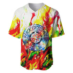 MLK Black Excellence Baseball Jersey Martin Luther King Jr Colorful Abstract Watercolor