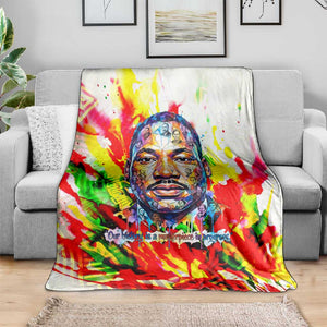 MLK Black Excellence Blanket Martin Luther King Jr Colorful Abstract Watercolor