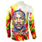 MLK Black Excellence Button Sweatshirt Martin Luther King Jr Colorful Abstract Watercolor