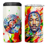 MLK Black Excellence 4 in 1 Can Cooler Tumbler Martin Luther King Jr Colorful Abstract Watercolor