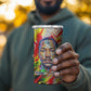 MLK Black Excellence 4 in 1 Can Cooler Tumbler Martin Luther King Jr Colorful Abstract Watercolor