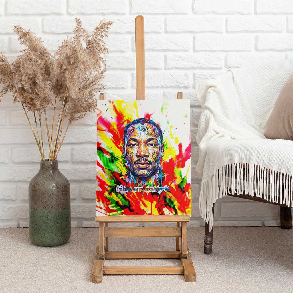 MLK Black Excellence Canvas Wall Art Martin Luther King Jr Colorful Abstract Watercolor