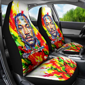 MLK Black Excellence Car Seat Cover Martin Luther King Jr Colorful Abstract Watercolor