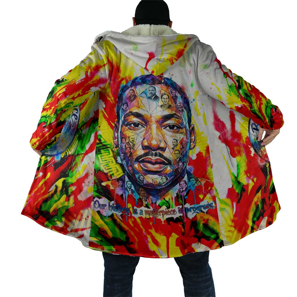 MLK Black Excellence Cloak Martin Luther King Jr Colorful Abstract Watercolor