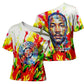 MLK Black Excellence Cross Shoulder Shirt Martin Luther King Jr Colorful Abstract Watercolor