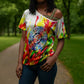 MLK Black Excellence Cross Shoulder Shirt Martin Luther King Jr Colorful Abstract Watercolor
