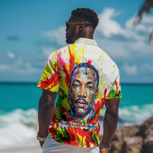 MLK Black Excellence Hawaiian Shirt Martin Luther King Jr Colorful Abstract Watercolor