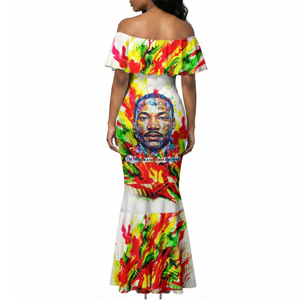 MLK Black Excellence Mermaid Dress Martin Luther King Jr Colorful Abstract Watercolor