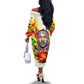 MLK Black Excellence Off The Shoulder Long Sleeve Dress Martin Luther King Jr Colorful Abstract Watercolor